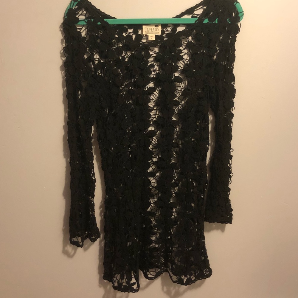 LA Hearts Crochet Dress/Coverup Size L